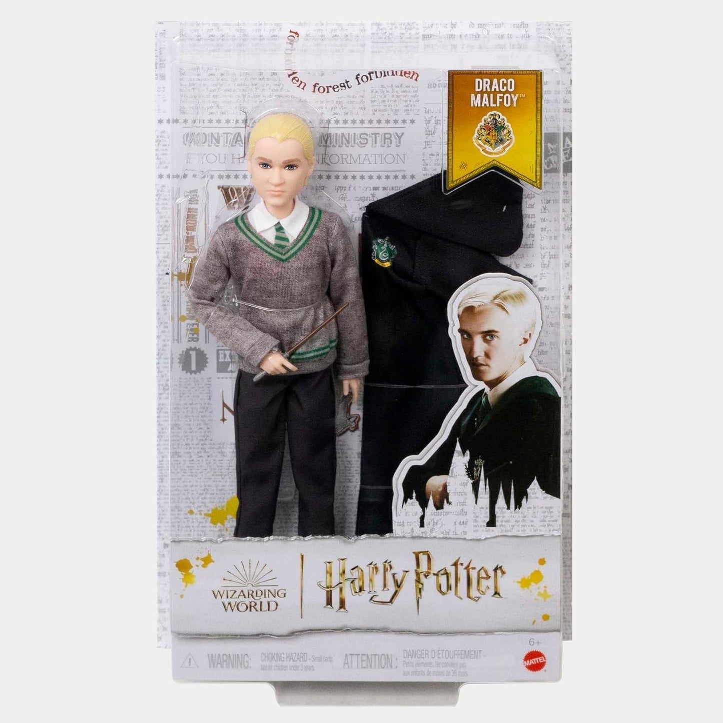 Harry Potter HMF35 Mattel Draco Malfoy Plastic Doll, Slytherin Wand Figure Toy (Like New)
