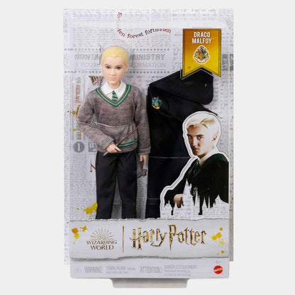 Harry Potter HMF35 Mattel Draco Malfoy Plastic Doll, Slytherin Wand Figure Toy (Like New)