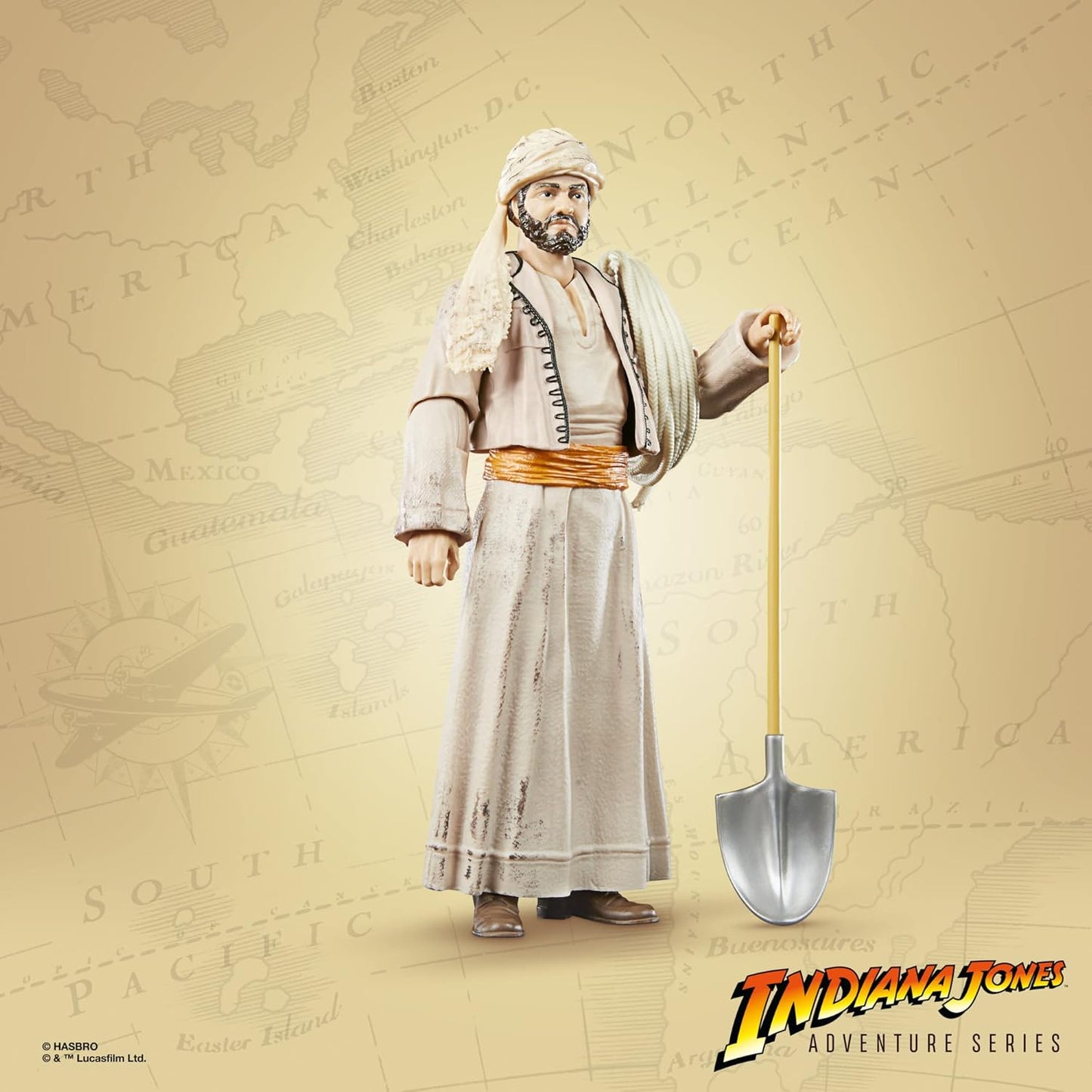 Indiana Jones Hasbro F6063 6" Plastic Action Figure for Kids - Sallah Toy, Brown (New, Damaged Retail Box)