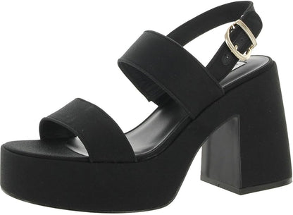 Steve Madden VALO04S1 Women's Ankle Strap Buckle Heeled Sandal, Synthetic Rubber (Like New, No Retail Box)