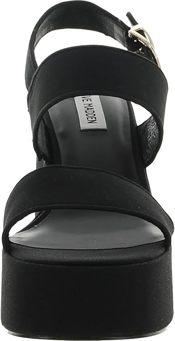 Steve Madden VALO04S1 Women's Ankle Strap Buckle Heeled Sandal, Synthetic Rubber (Like New, No Retail Box)