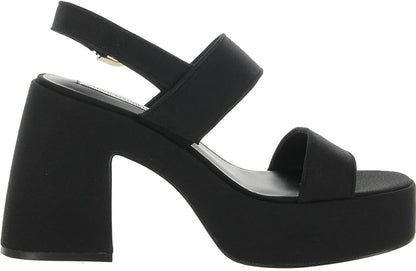 Steve Madden VALO04S1 Women's Ankle Strap Buckle Heeled Sandal, Synthetic Rubber (Like New, No Retail Box)