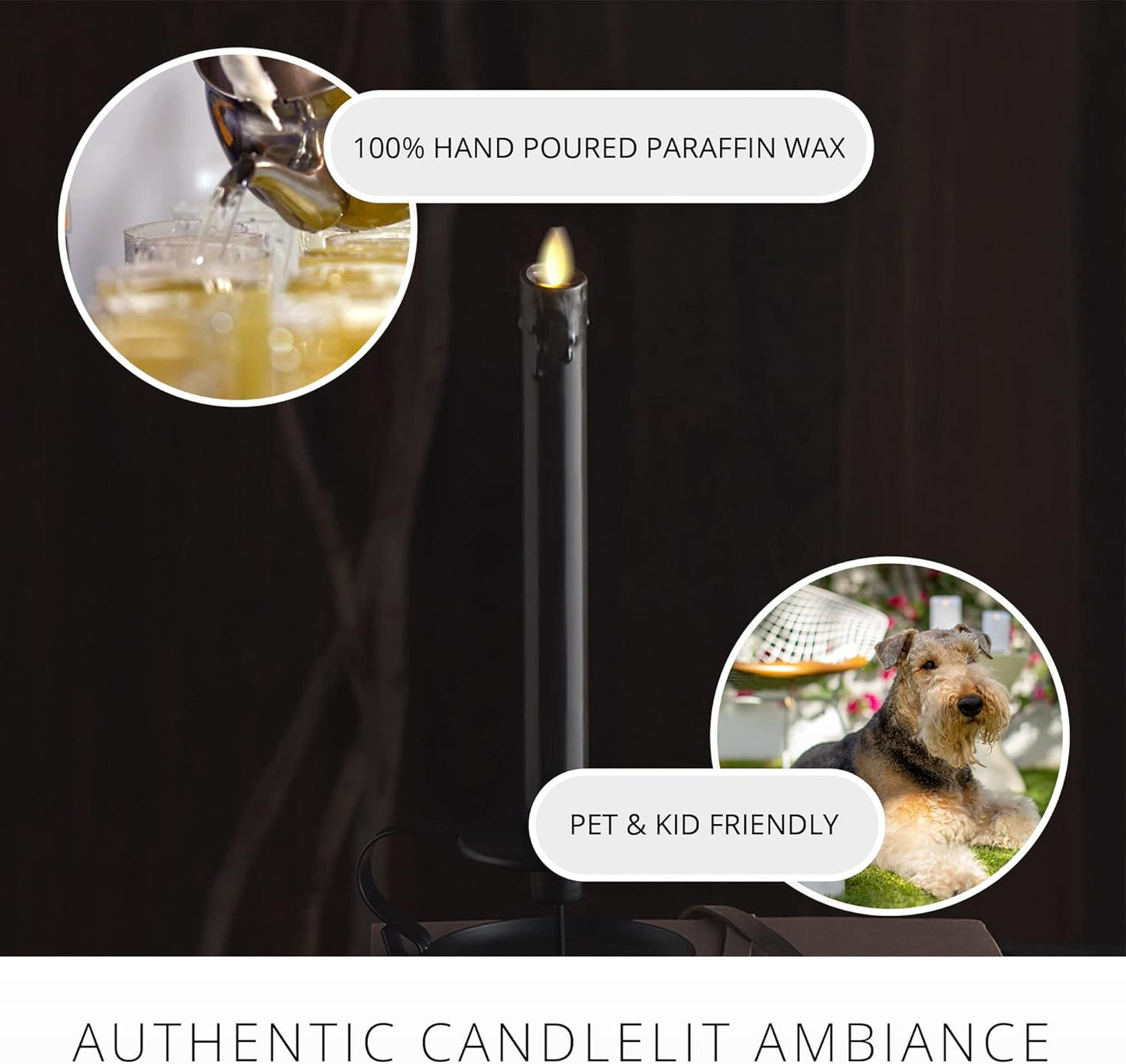 Luminara Wax Drip Flameless LED Candle, Battery Operated Real Flame Technology (Like New)