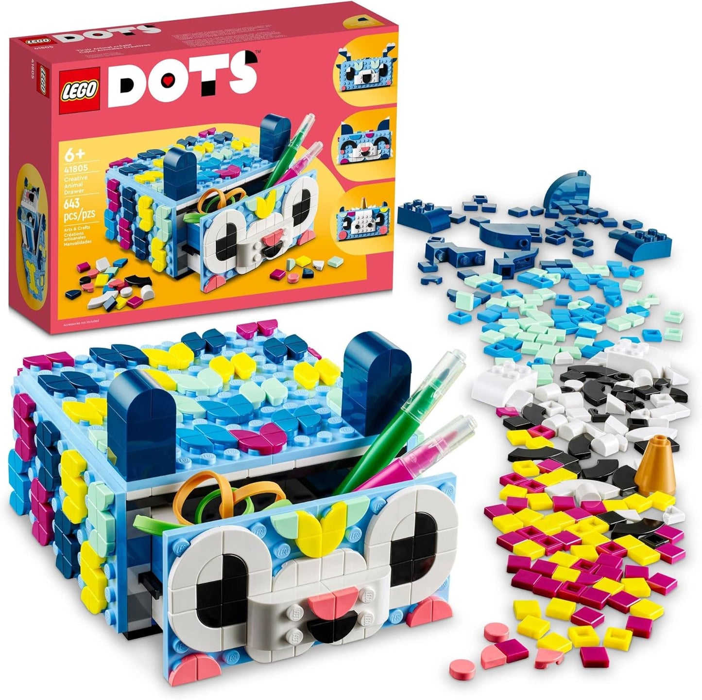 LEGO DOTS Creative Animal Drawer Building Toy for 6+ Age Boys/Girls - Multicolor (New, Damaged Retail Box)