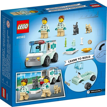 LEGO City Vet Van Rescue 60382 Animal Ambulance Toy Set for Kids Ages 4+ (58pcs) (New, Damaged Retail Box)