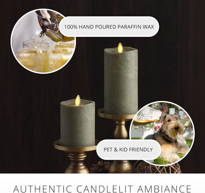 Luminara Outdoor Flameless Battery Operated Flickering LED Candle, Moving Flame (Used)