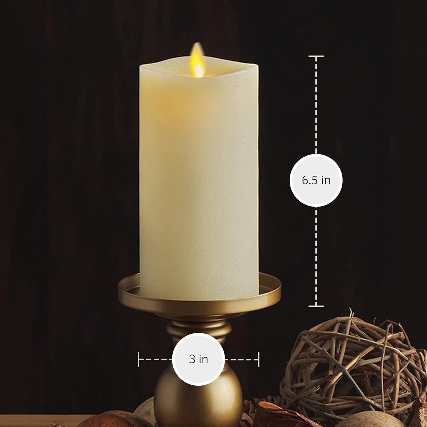 Luminara Flameless Indoor and Outdoor Cordless LED Flickering Pillar Candle (Like New)