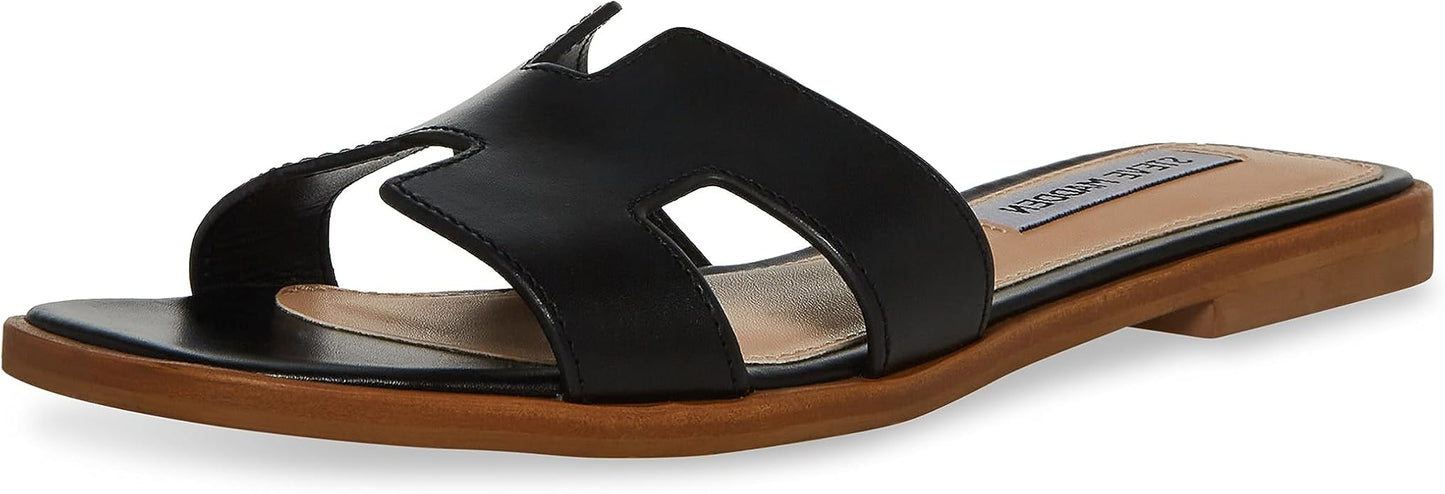 Steve Madden Hadyn Sandal for Women, Rubber Sole - Size 9, Black Leather (Like New)
