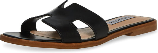 Steve Madden Women's Hadyn Sandal, Synthetic Rubber Sole - Black Leather, Size 7 (Like New, No Retail Box)