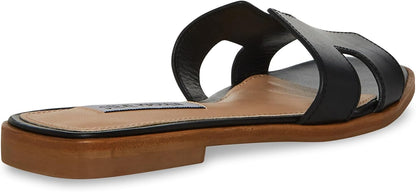 Steve Madden Women's Hadyn Sandal, Synthetic Rubber Sole - Black Leather, Size 7 (Like New, No Retail Box)