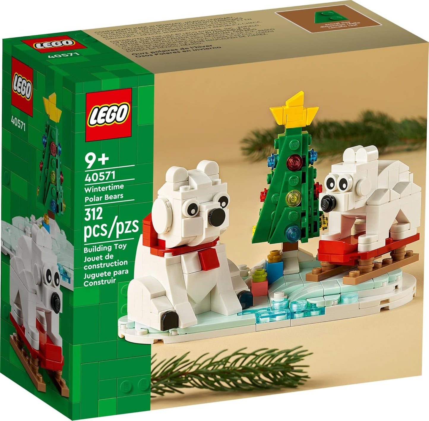 LEGO Wintertime Polar Bears Animal Building Kit for Kid, Ages 9+ Years, 312 Pcs (Like New)
