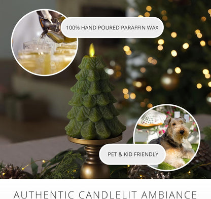 Luminara Flameless Christmas Tree Design Candle with Glitter, Battery Operated (Like New)