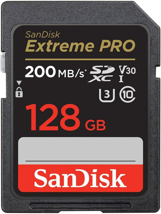 SanDisk Extreme PRO Temperature Proof 128GB SDXC Memory Card for Camera - Black (Like New)