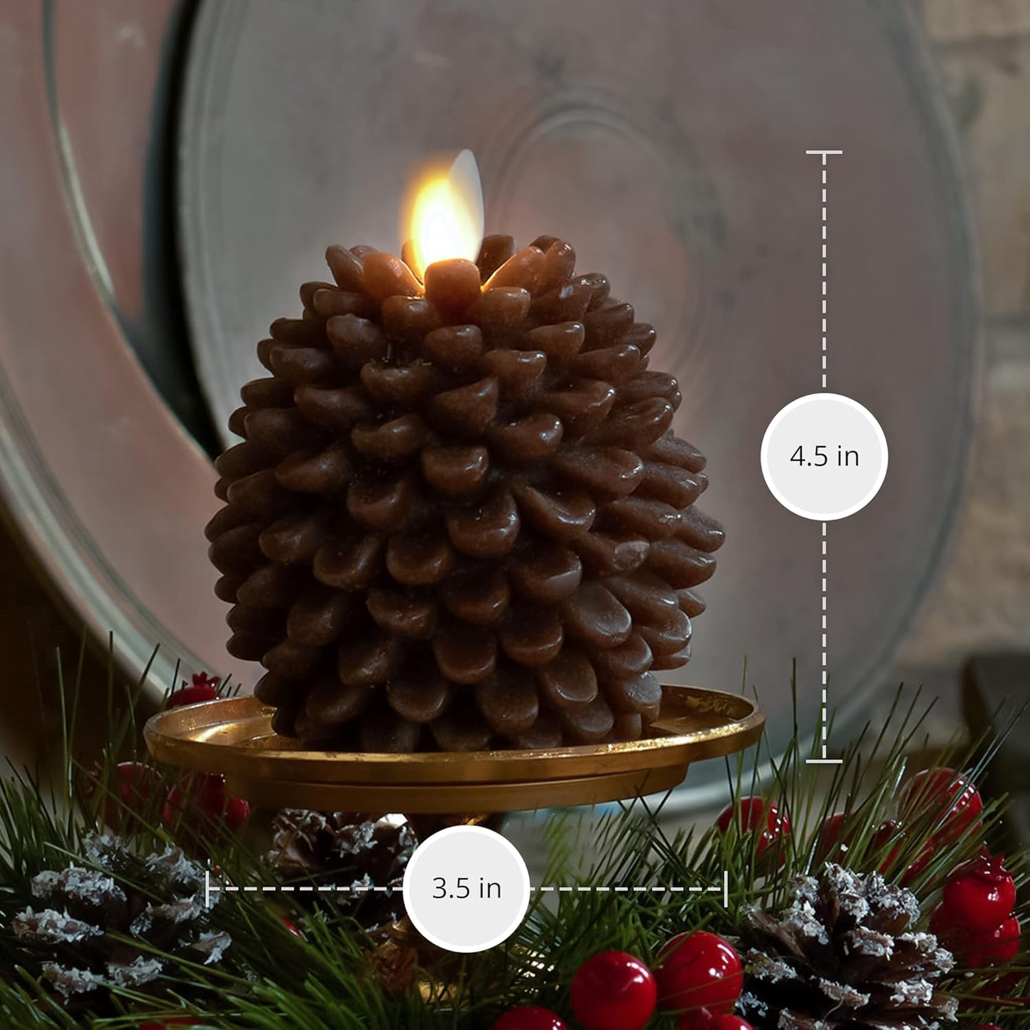 Luminara Flameless Battery Operated Pinecone Indoor LED Candle for Decoration (Used, Damaged Retail Box)
