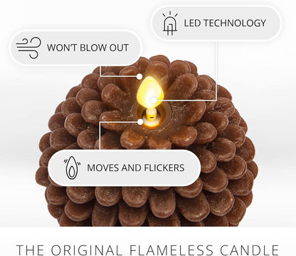 Luminara Flameless Battery Operated Pinecone Indoor LED Candle for Decoration (Used, Damaged Retail Box)