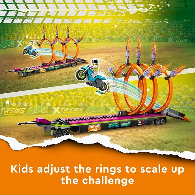 LEGO City 60357 Stuntz Stunt Truck & Ring of Fire Challenge Set, Age 6+, 479pcs (New, Damaged Retail Box)