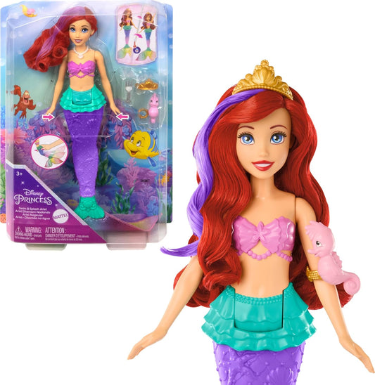 Mattel Plastic Disney Princess Toys w/ Color-Change Hair & Tail for Kids - 5 Pcs (New, Damaged Retail Box)