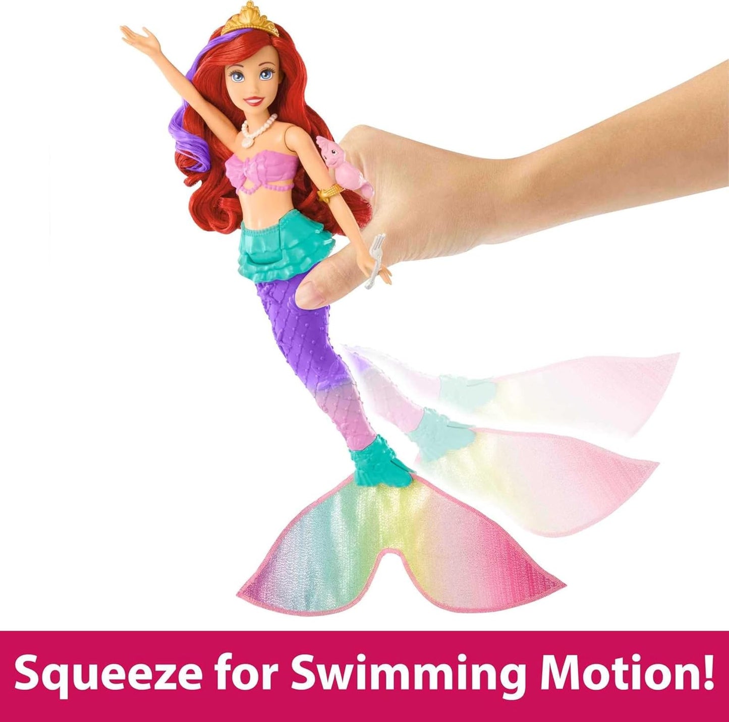 Mattel Plastic Disney Princess Toys w/ Color-Change Hair & Tail for Kids - 5 Pcs (New, Damaged Retail Box)