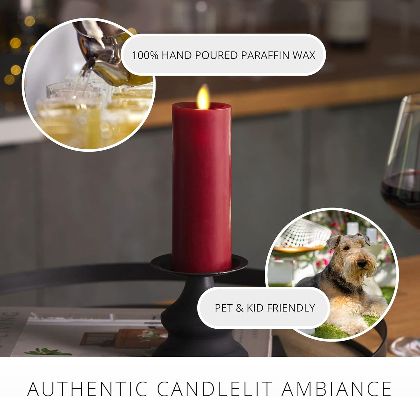 Luminara Flameless Battery Operated IR Indoor Round LED Candle for Decoration (Used, Damaged Retail Box)