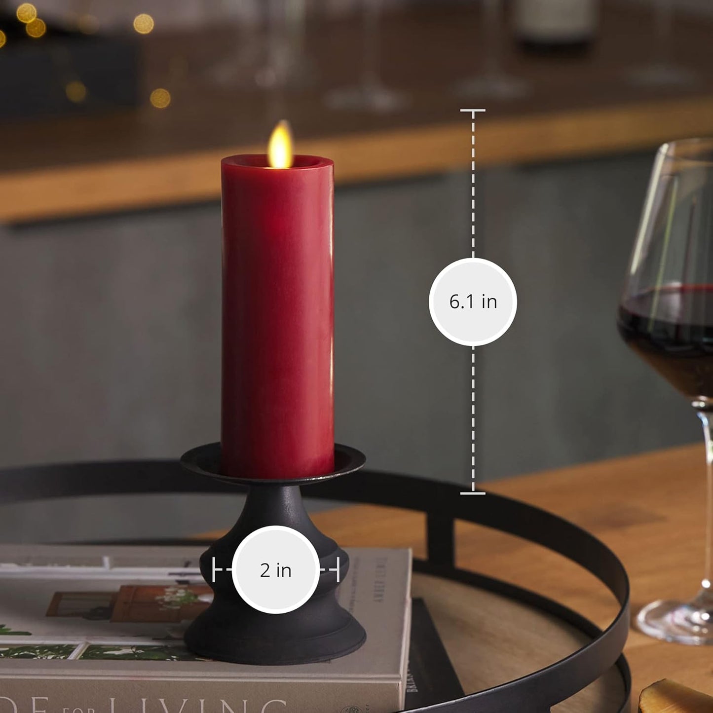 Luminara Flameless Battery Operated IR Indoor Round LED Candle for Decoration (Used, Damaged Retail Box)