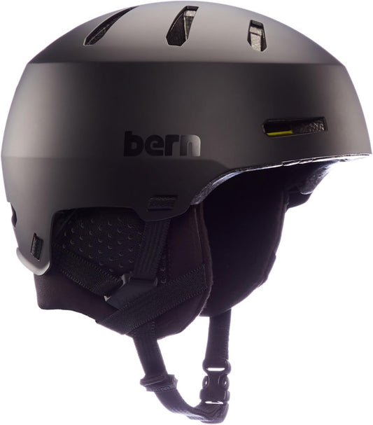 BERN Macon 2.0 Snowsports Snowboard Helmet for Men/Women, Size L - Matte Black (New)