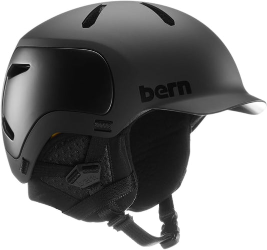Bern Watts 2.0 Adult Snowboard Helmet for Men & Women, Matte Black - Medium Size (Like New)