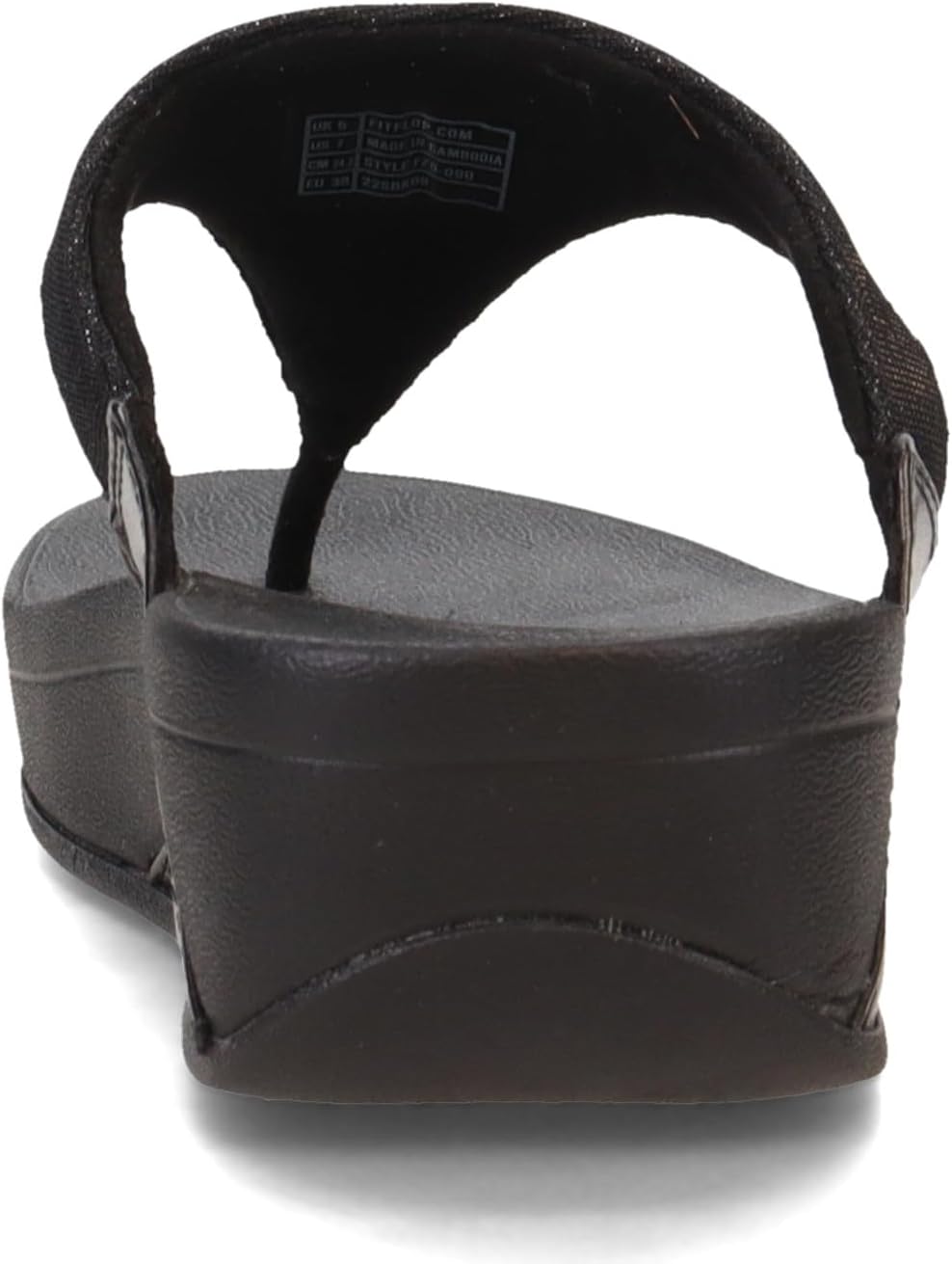 FitFlop FZ8-090 Lulu Shimmerlux Toe-Post Sandals, Flat Heel, Synthetic Rubber (Like New)