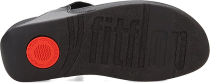 FitFlop FZ8-090 Lulu Shimmerlux Toe-Post Sandals, Flat Heel, Synthetic Rubber (Like New)