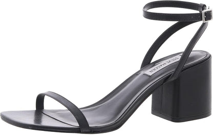 Steve Madden Women's Audrina Heeled Sandal, Rubber Sole, Size 8.5, Black Leather (Like New)