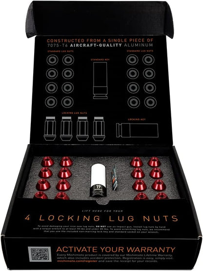 Mishimoto MMLG-15-20LBK Aluminum Locking Lug Nuts M12x1.5, 20pc Set - Black (Like New)