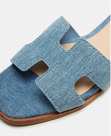 Steve Madden Hadyn Ankle Strap Square Toe Slide Sandal for Women - Casual (Used)