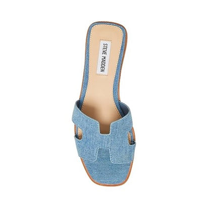 Steve Madden Hadyn Ankle Strap Square Toe Slide Sandal for Women - Casual (Used)