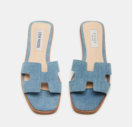 Steve Madden Hadyn Ankle Strap Square Toe Slide Sandal for Women - Casual (Used)