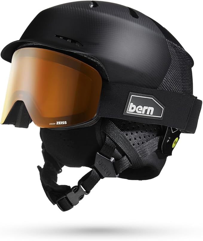 BERN B-1 Magnetic Change Dual Zeiss Sunny & Cloudy Lens Snow Goggles with Bag (Like New)