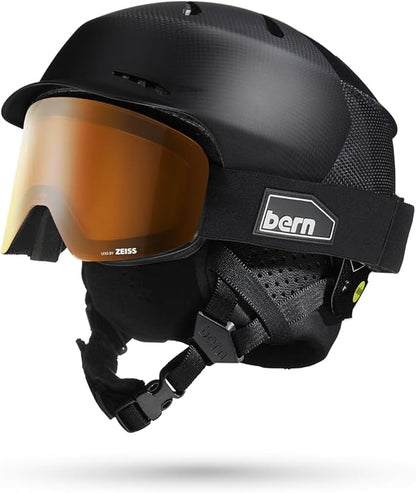 BERN B-1 Magnetic Change Dual Zeiss Sunny & Cloudy Lens Snow Goggles with Bag (Like New)