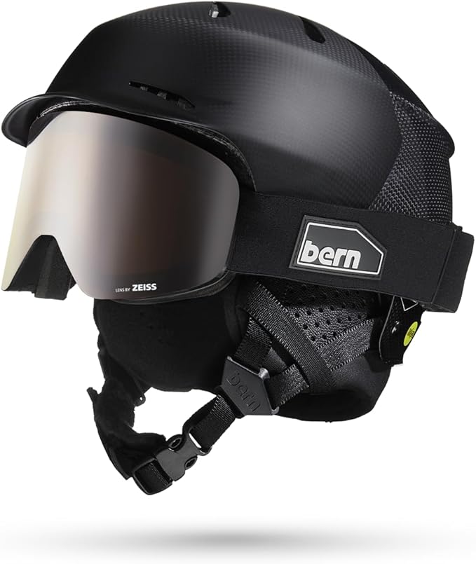 BERN B-1 Magnetic Change Dual Zeiss Sunny & Cloudy Lens Snow Goggles with Bag (Like New)