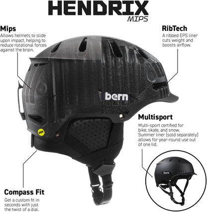 BERN Hendrix MIPS Adult Snowsports Ski & Snowboard Helmet, Anti-Fog Ventilation (Like New)