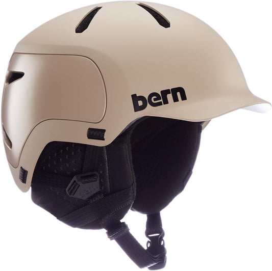 Bern Watts 2.0 Adult Snowboard Helmet for Men & Women, Matte Sand - Size Medium (Like New, No Retail Box)