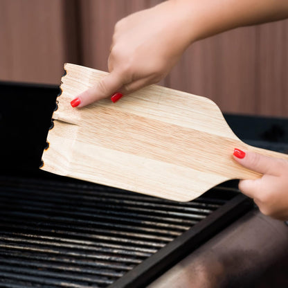 Mr. Bar-B-Q Oversized Design Premium Wood Grill BBQ Custom Fit Scraper & Brush (Like New)