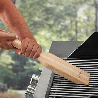 Mr. Bar-B-Q Oversized Design Premium Wood Grill BBQ Custom Fit Scraper & Brush (Like New)