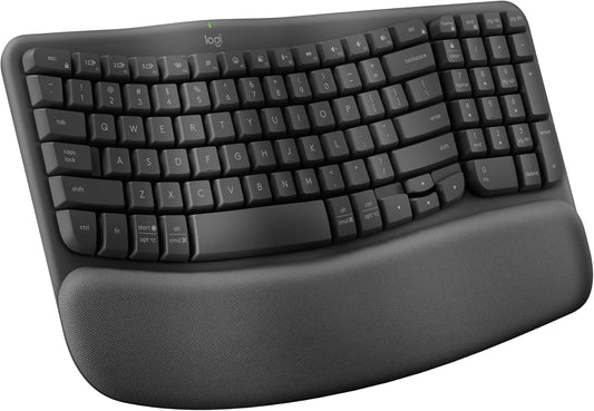 Logitech Wave Keys Wireless Ergonomic Keyboard Fit for Laptop/Desktop - Graphite (New)