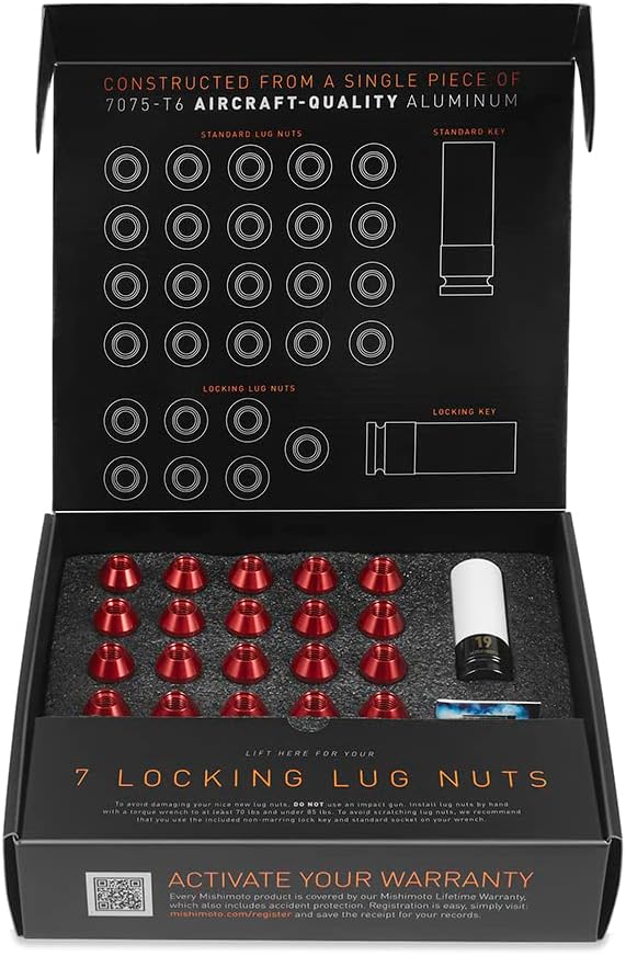 Mishimoto MMLG-15-27LBK Aluminum Locking Lug Nuts for 21+ Ford Bronco, M12 X 1.5 (Like New)