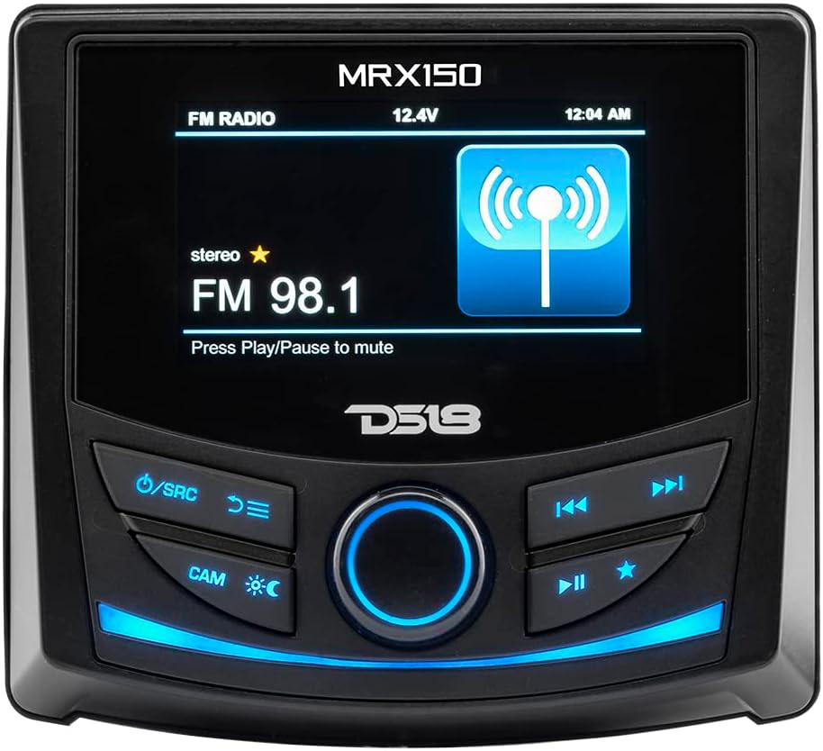 DS18 MRX150 50W 3" Color Display Marine and Powersports Head Unit - Black (Like New)