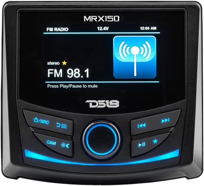 DS18 MRX150 50W 3" Color Display Marine and Powersports Head Unit - Black (Like New)