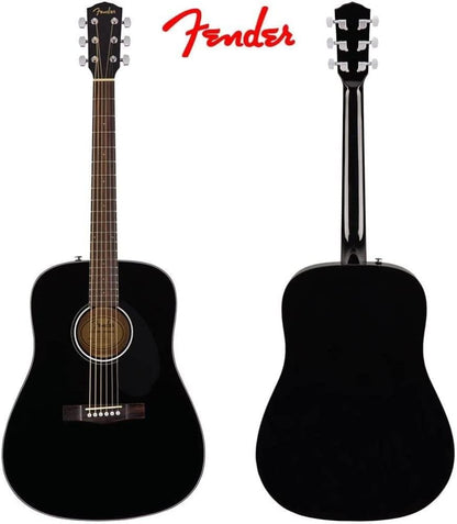 Fender CD-60S 6-String Dreadnought Walnut Wood Acoustic Guitar - Fender Strap (Like New)