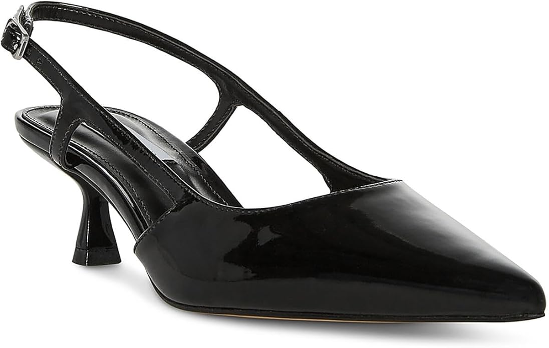 Steve Madden Buckle Ankle-Strap Legaci Heels for Women, Black Patent - Size 7 (Like New)