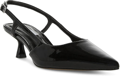 Steve Madden Buckle Ankle-Strap Legaci Heels for Women, Black Patent - Size 7 (Like New)
