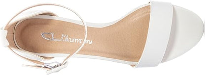 Chinese Laundry Women's Jody Heeled Sandal, Leather Sole, Size 7.5 - White (Used, Damaged Retail Box)