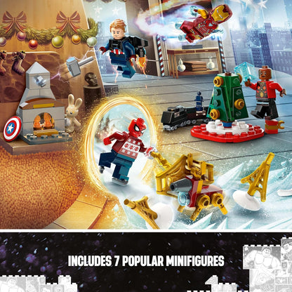 LEGO Marvel Avengers 2023 Advent Holiday Countdown Playset with 7 Super Heroes (New, Damaged Retail Box)