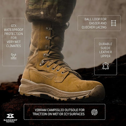 GARMONT T8 Extreme EVO GTX Tactical Combat Boots for Men/Women, Size 11 - Coyote (Like New)